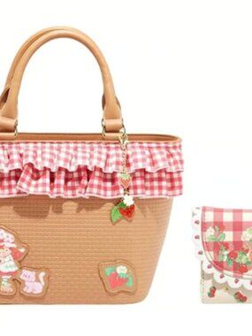 Strawberry Shortcake Gingham Basket Crossbody Bag & Wallet